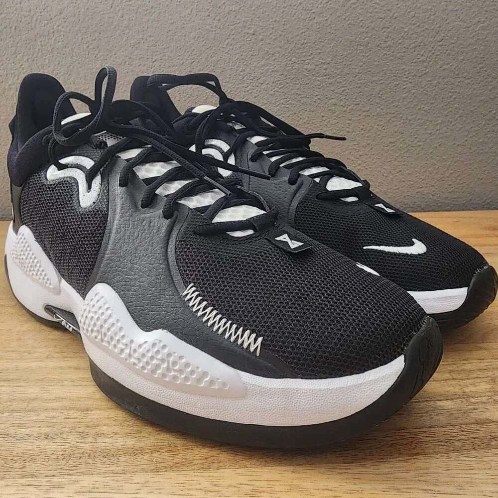 Nike Air PG 5 TB Paul George Black White Basketball Sneaker Shoes Mens 13